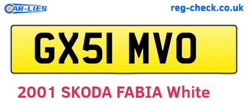 GX51MVO are the vehicle registration plates.