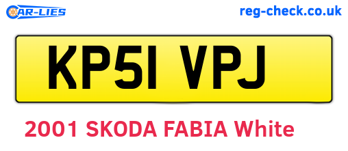KP51VPJ are the vehicle registration plates.