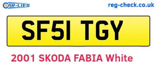 SF51TGY are the vehicle registration plates.