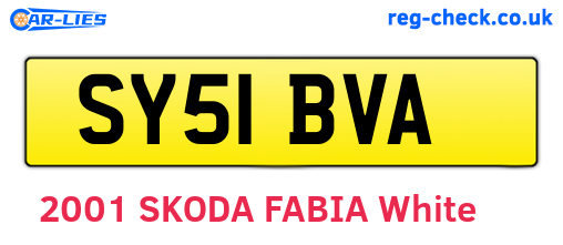 SY51BVA are the vehicle registration plates.
