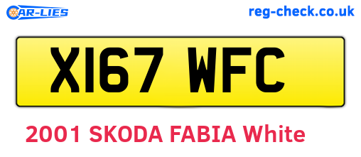 X167WFC are the vehicle registration plates.