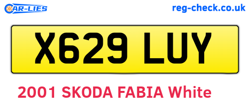 X629LUY are the vehicle registration plates.