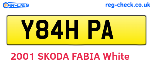 Y84HPA are the vehicle registration plates.