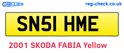 SN51HME are the vehicle registration plates.