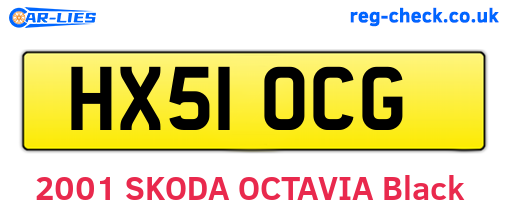 HX51OCG are the vehicle registration plates.