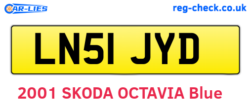 LN51JYD are the vehicle registration plates.
