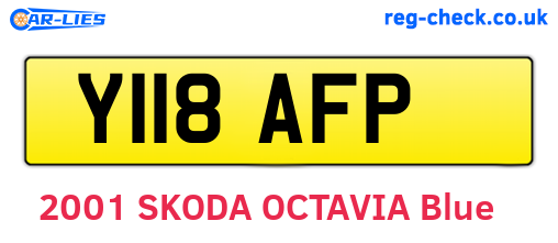 Y118AFP are the vehicle registration plates.