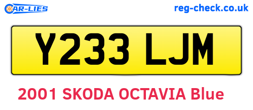 Y233LJM are the vehicle registration plates.