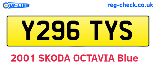 Y296TYS are the vehicle registration plates.