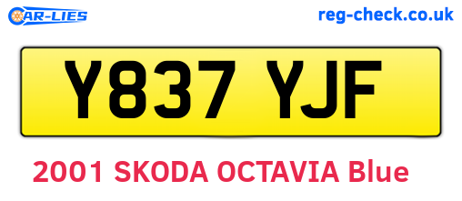 Y837YJF are the vehicle registration plates.