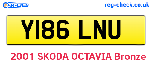 Y186LNU are the vehicle registration plates.