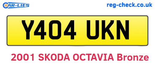 Y404UKN are the vehicle registration plates.