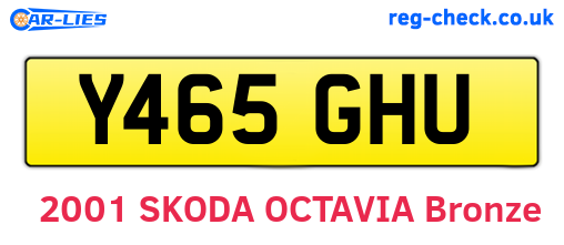 Y465GHU are the vehicle registration plates.
