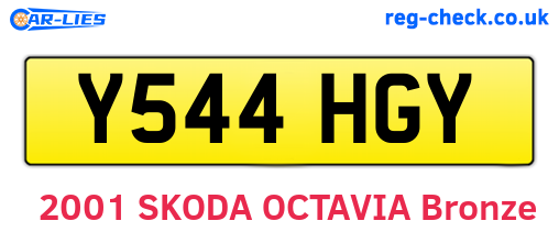 Y544HGY are the vehicle registration plates.