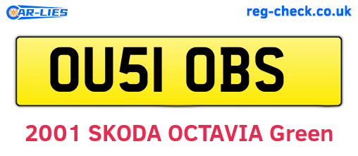 OU51OBS are the vehicle registration plates.