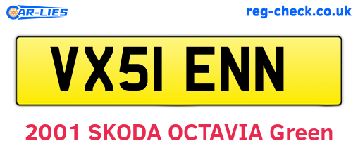 VX51ENN are the vehicle registration plates.