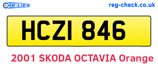 HCZ1846 are the vehicle registration plates.
