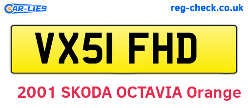VX51FHD are the vehicle registration plates.