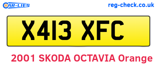X413XFC are the vehicle registration plates.