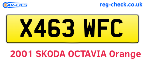 X463WFC are the vehicle registration plates.