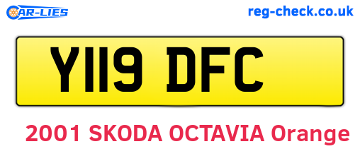 Y119DFC are the vehicle registration plates.