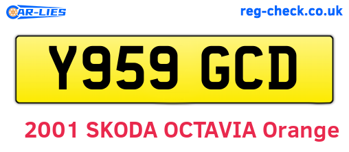 Y959GCD are the vehicle registration plates.