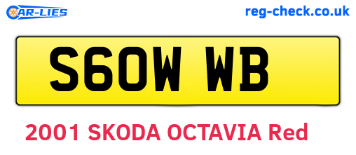 S60WWB are the vehicle registration plates.