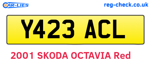 Y423ACL are the vehicle registration plates.
