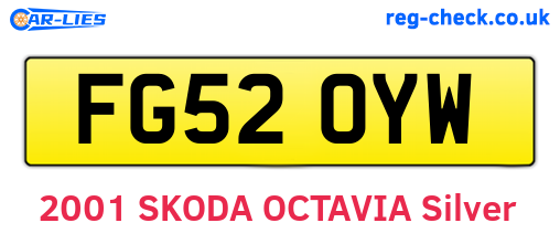 FG52OYW are the vehicle registration plates.
