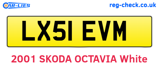 LX51EVM are the vehicle registration plates.