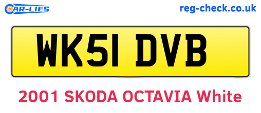 WK51DVB are the vehicle registration plates.
