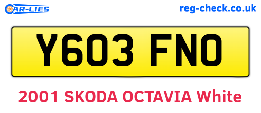 Y603FNO are the vehicle registration plates.