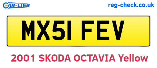 MX51FEV are the vehicle registration plates.