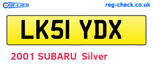 LK51YDX are the vehicle registration plates.