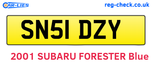 SN51DZY are the vehicle registration plates.