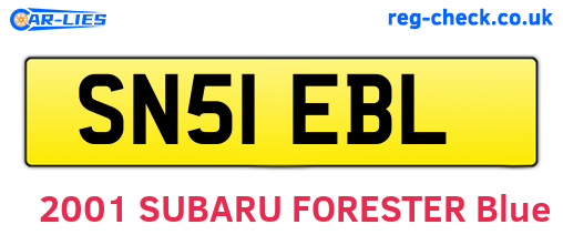 SN51EBL are the vehicle registration plates.