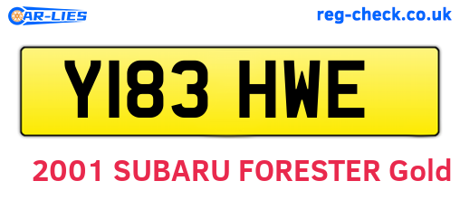 Y183HWE are the vehicle registration plates.