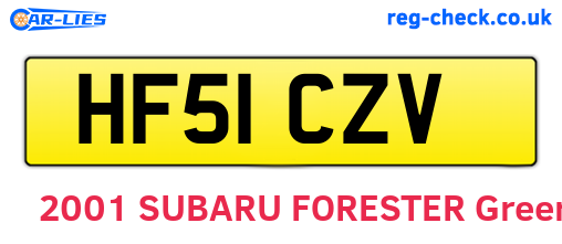 HF51CZV are the vehicle registration plates.