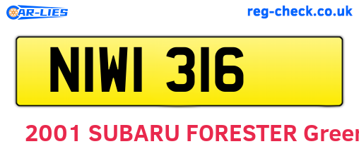 NIW1316 are the vehicle registration plates.