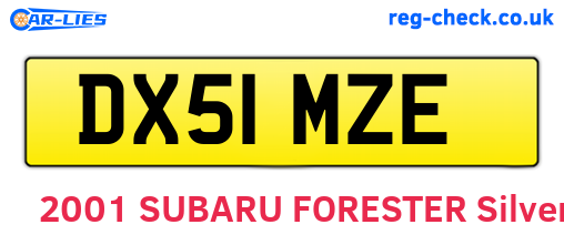 DX51MZE are the vehicle registration plates.