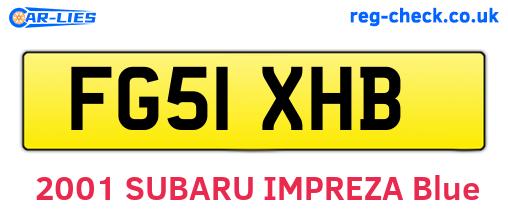 FG51XHB are the vehicle registration plates.