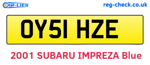 OY51HZE are the vehicle registration plates.