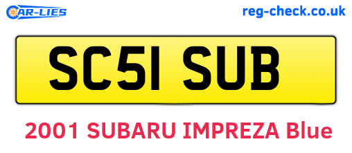 SC51SUB are the vehicle registration plates.