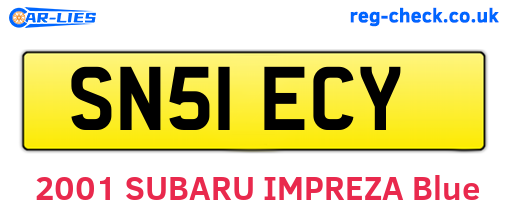 SN51ECY are the vehicle registration plates.