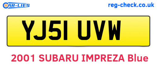 YJ51UVW are the vehicle registration plates.