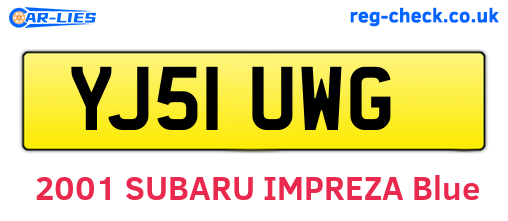 YJ51UWG are the vehicle registration plates.