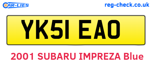 YK51EAO are the vehicle registration plates.