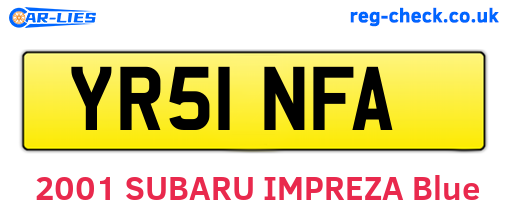 YR51NFA are the vehicle registration plates.