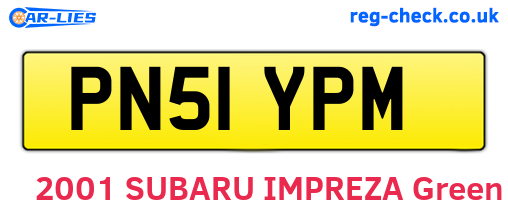PN51YPM are the vehicle registration plates.