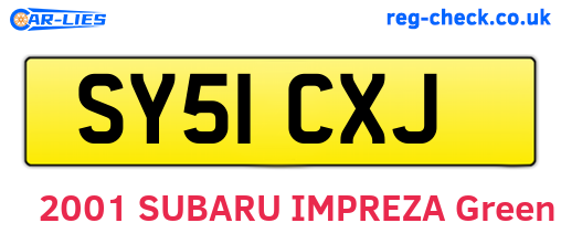 SY51CXJ are the vehicle registration plates.